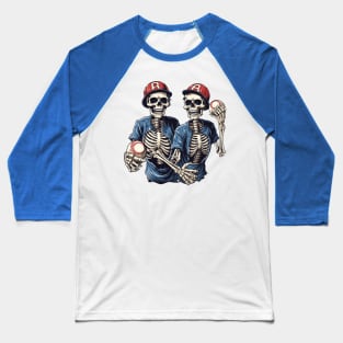 Skeleton Baseball - Halloween Baseball Design Baseball T-Shirt